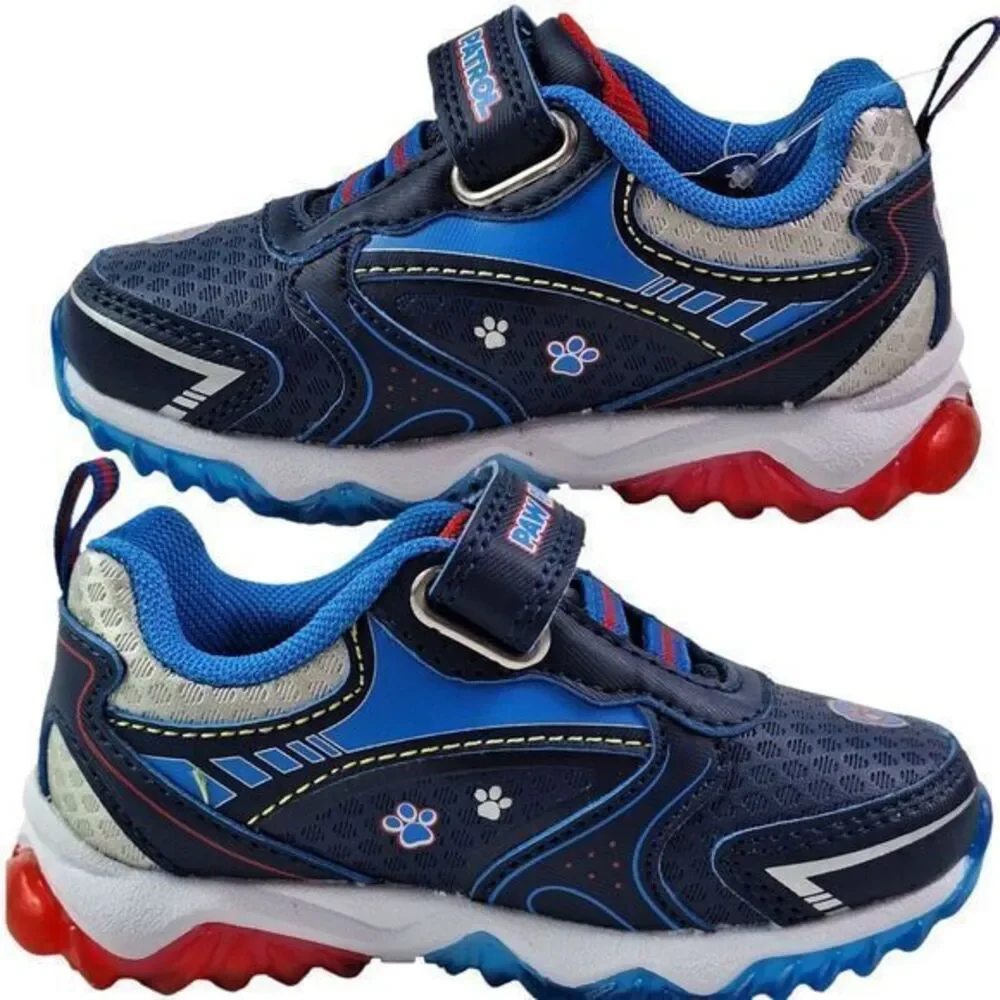 Paw Patrol Toddler Boys Light up Sneakers Size 7 Blue‎ Slip on Lightweight Shoes